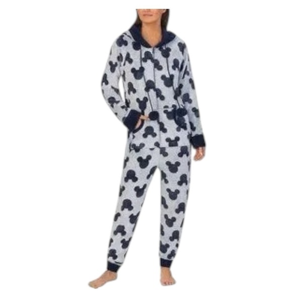 Disney Mickey Mouse-Print Fleece Onesie. Size Small. - Picture 1 of 16